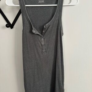 Aerie Charcoal Henley Tank Top